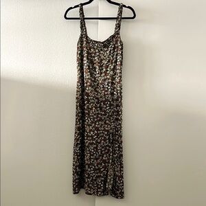 90s Style Ditsy Floral Midi Dress